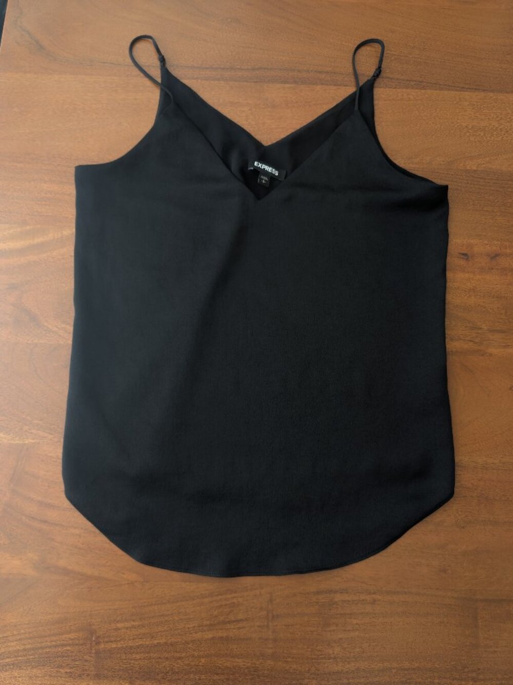 Express Black Double Layer V Neck Cami Tank Top SP Small Adjustable Strap